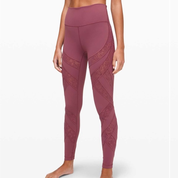 Lululemon Wunder Under High-Rise Tight 28” Flocked Mesh Plumful – Size 12 - Picture 2 of 9